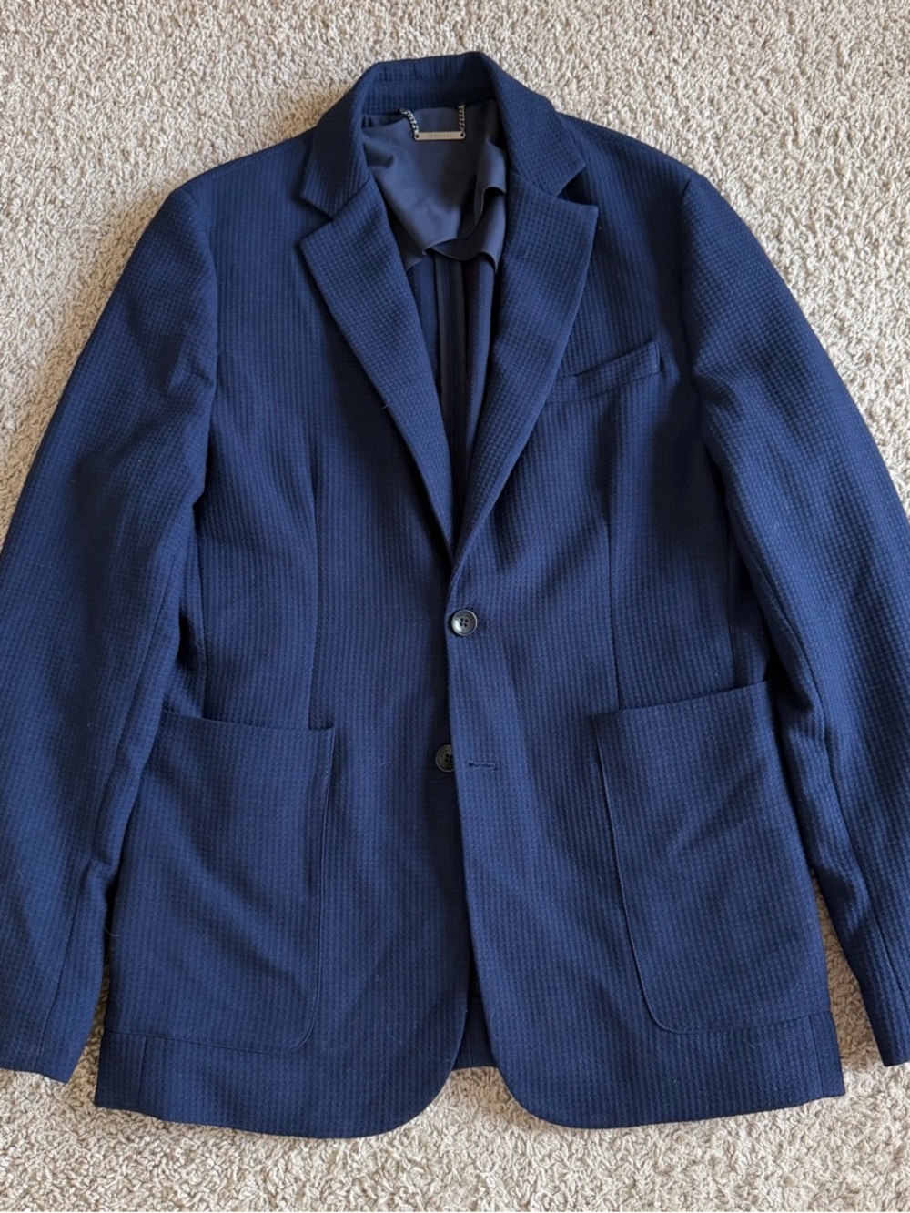 Percival Waffle Knit Wool Stretch Jacket Blazer